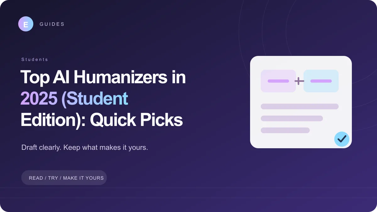 Cover image for Top AI Humanizers in 2025 (Student Edition): Quick Picks